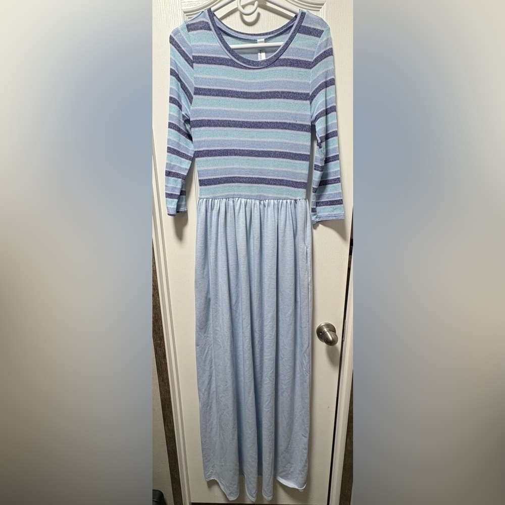 Blue Striped Hayze Maxi Dress